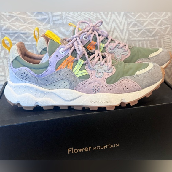 New Rare Flower Mountain Yamano 3 Suede Gray Sneakers Shoes Women SIZE 8 39 - Picture 2 of 9